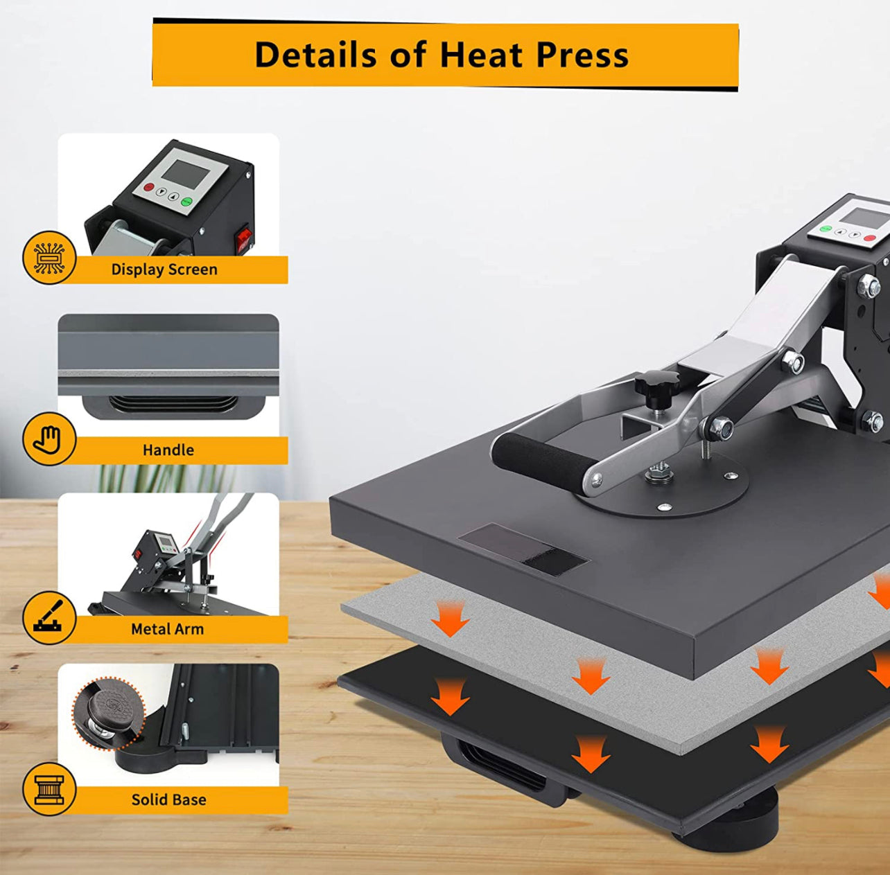 15 x 15 Heat Press Machine, Industrial Quality Digital